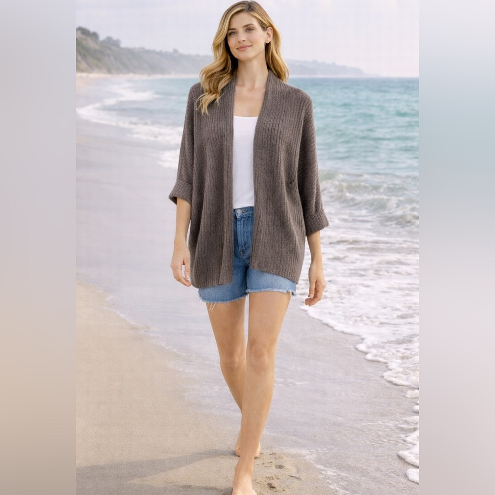 Barefoot Dreams Open Cardigan Sweater Small Medium Dolman Sleeve NEW